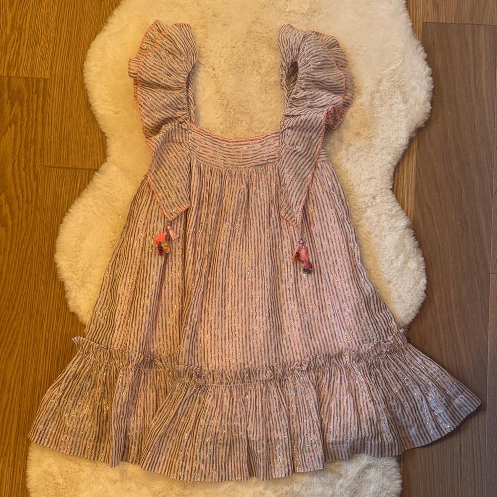 Charming Pink Striped Kids Dress
